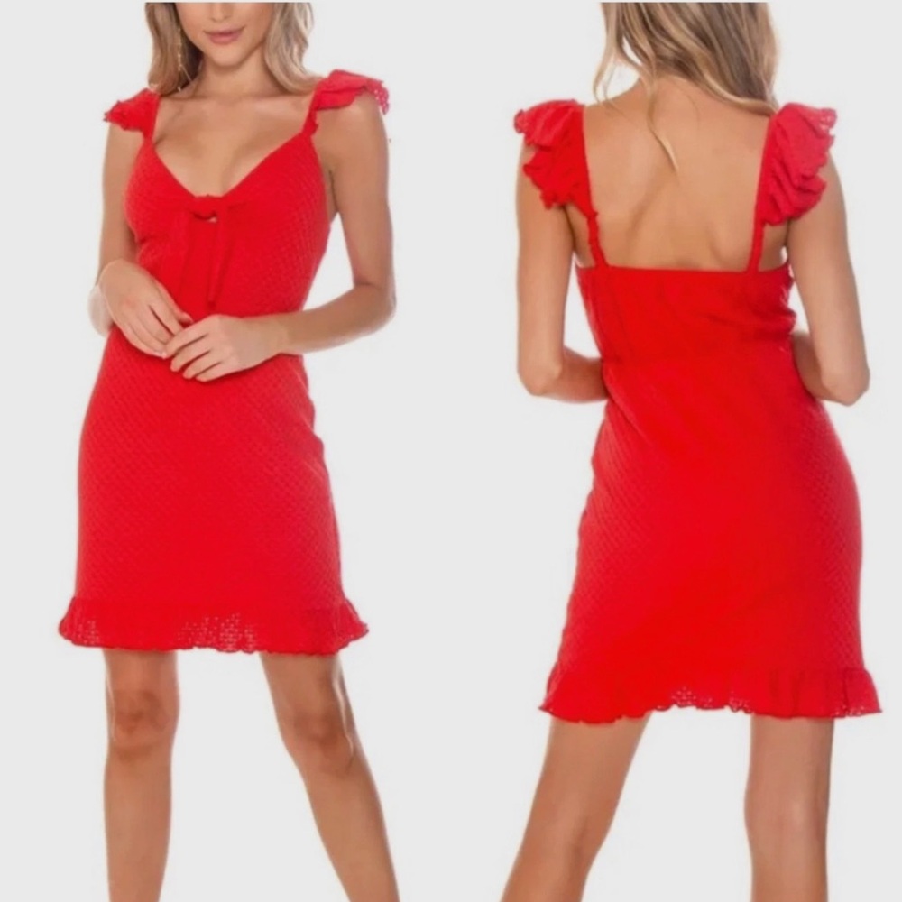 MINKPINK Vibrant Red Mini Dress